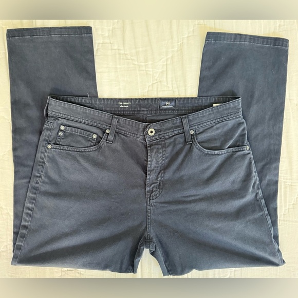 AG Adriano Goldschmied Everett Slim Straight Pants 36x34 Dark Navy - Picture 1 of 10